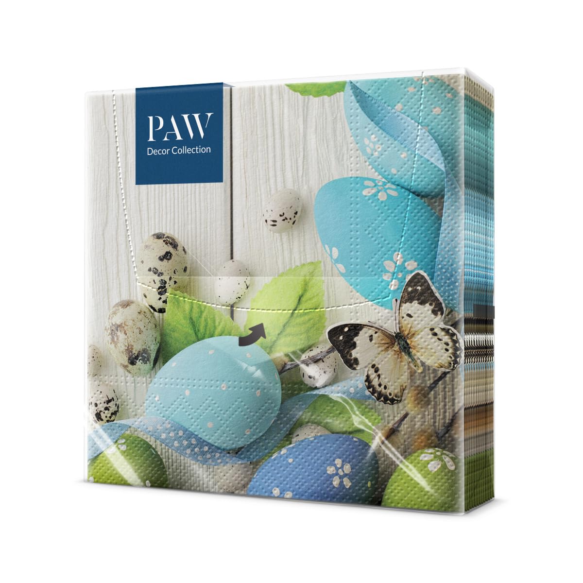 3-lagige Osterservietten – Buntes Ei & Gänseblümchen Design, 33x33 Cm, 20 Stück, Aus FSC-Papier