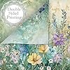 60 Sheets Spring Floral Scrapbook Paper, Double - Sides Watercolor Wildflower Decorative Craft Paper Folded Flat for Valentine Birthday Card Making Photo Album Junk Journals Supplies, 8.3'' x 5.7'' #2