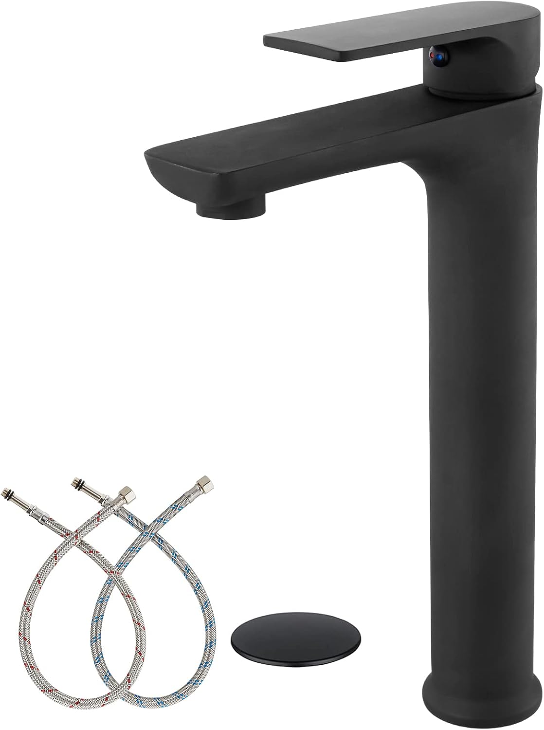 Midanya Bathroom Sink Faucet Matte Black Tall Vessel Sink