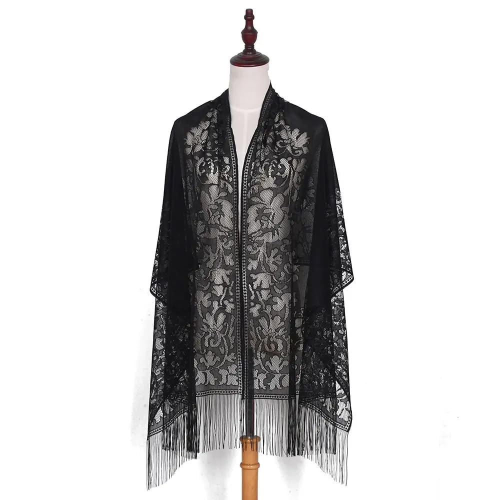 Femme Châles Etoles Echarpe Foulards en Dentelle Creuse Été Étole de Protection Épaules pour Mariages Mariée Bridemaids Cocktail Cérémonies Tenue de Soirée Fête Plage