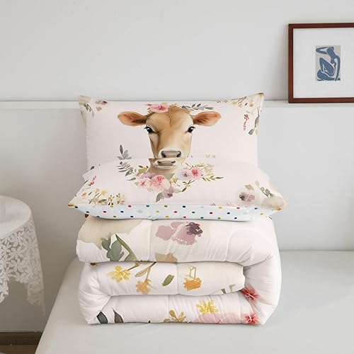Miniatura 7 de Erosebridal Juego de edredón de vaca de las tierras altas, juego de ropa de cama de vaca de las tierras altas, juego de edredón de ganado toro de