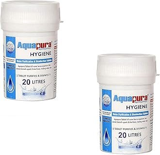Aquapura Water Purifier Tablets, 1 Tablet for 20 litres Water, 100 Tablets Pa...