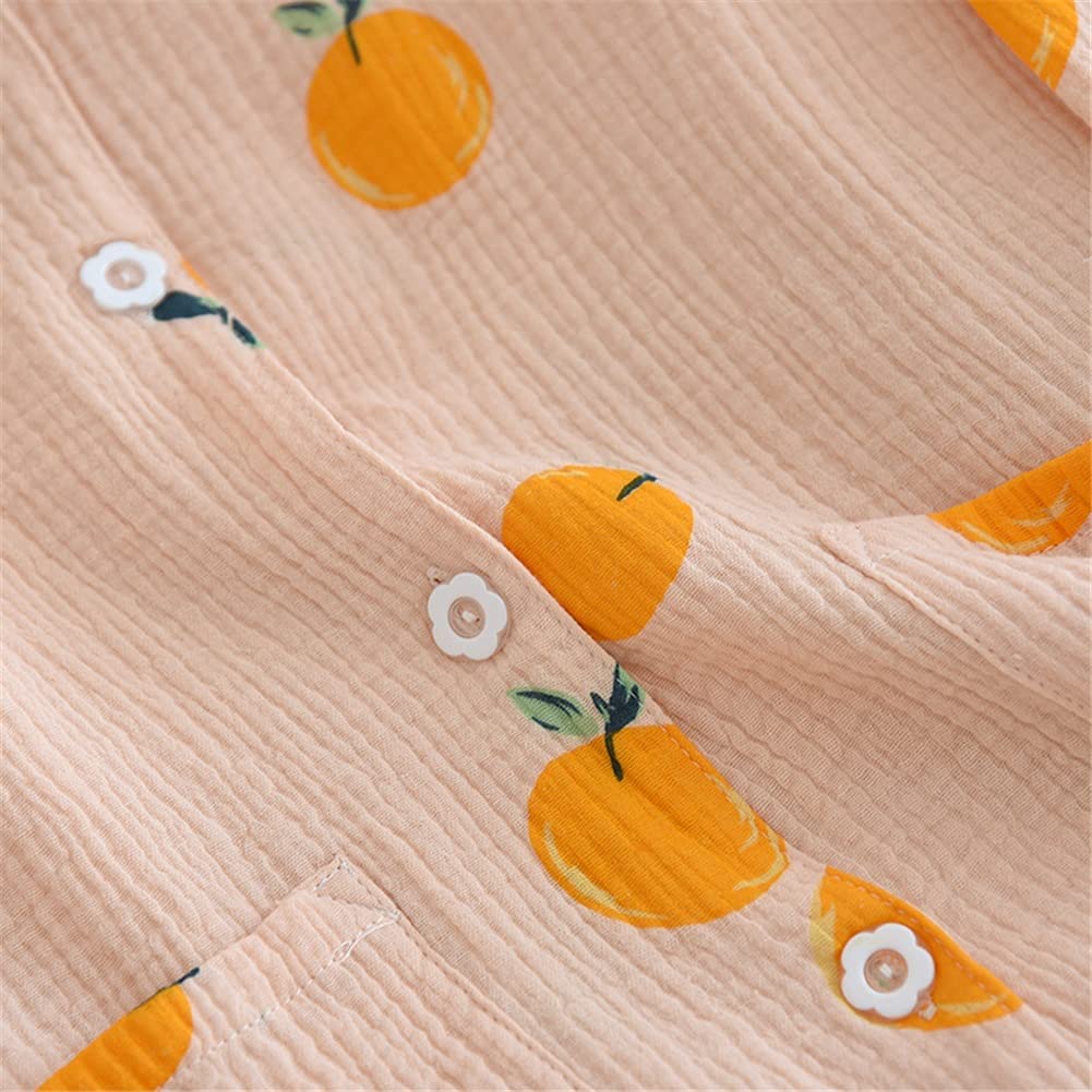 Pigiama Carino per Ragazze, Pigiama in Morbido Cotone, Camicia e Pantaloni, Stampa Casual, Pigiami per la casa, Pigiami Adorabili Camicia da Notte (Blu Scuro M)