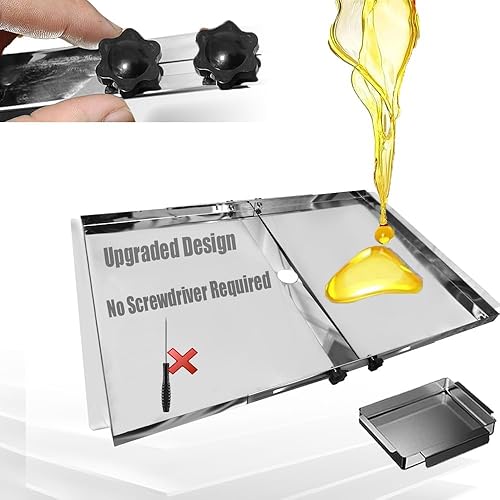Grease Tray with Catch Pan - Universal Drip Pan for 45 Burner Gas Grill Models from Dyna Glo, Nexgrill, Expert Grill Stainless Steel Grill