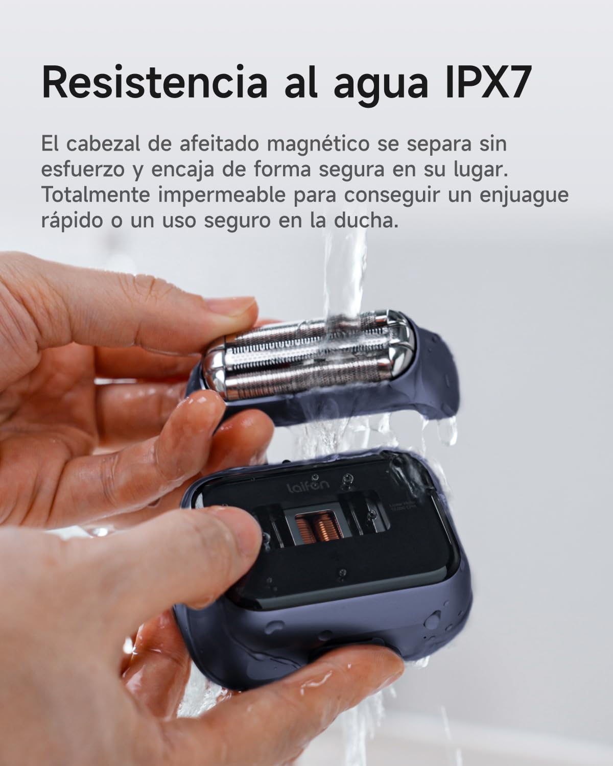 Laifen P3 Pro Afeitadora Eléctrica con Motor Lineal 12 000 CPM, 100 Min Autonomía, Carga Rápida 3 min, Uso en Seco y Mojado, Incluye Cápsula de Viaje y Almohadilla Antideslizante (Azul Real) — view 6