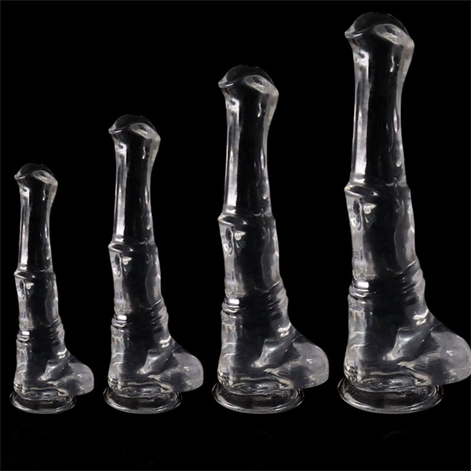 Gode ​​anal en silicone, grand gode cheval, 4 tailles, énorme gode animal avec ventouse, pénis animal doux, point G, prostate, jouet sexuel for femme(L)