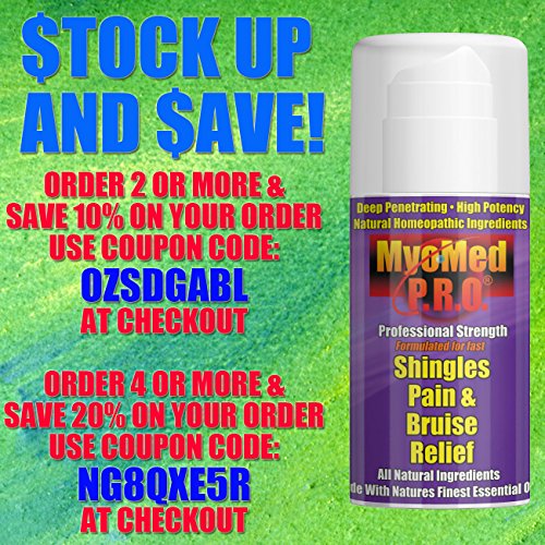 Best Shingles Treatment Cream for Pain Relief. Essential Oil Topical Formula Provides Maximum Recovery. Stops Burning, Itching & Nerve Pain. Heals Bruises Quickly. Guaranteed. by Myomed PRO 3.5oz.