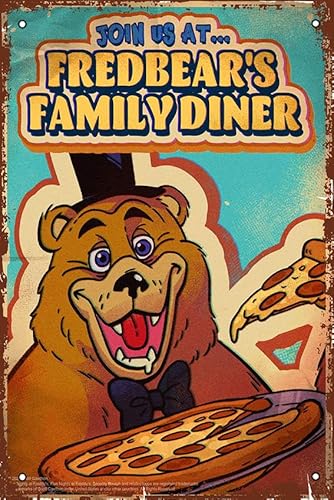 J-oin Us At Fredbear's Family Diner FNAF Poster Photographic Print Retro Metal Tin Vintage Sign 12x8 inches