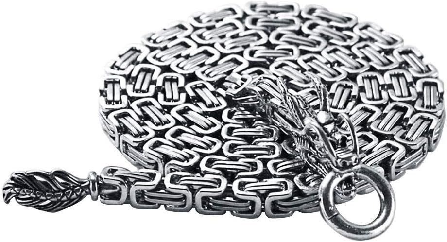 Necklace clifcragrocl,EDC Titanium Stainless Steel Outdoor Bracelet Neck Waist Belt Chain - Silver