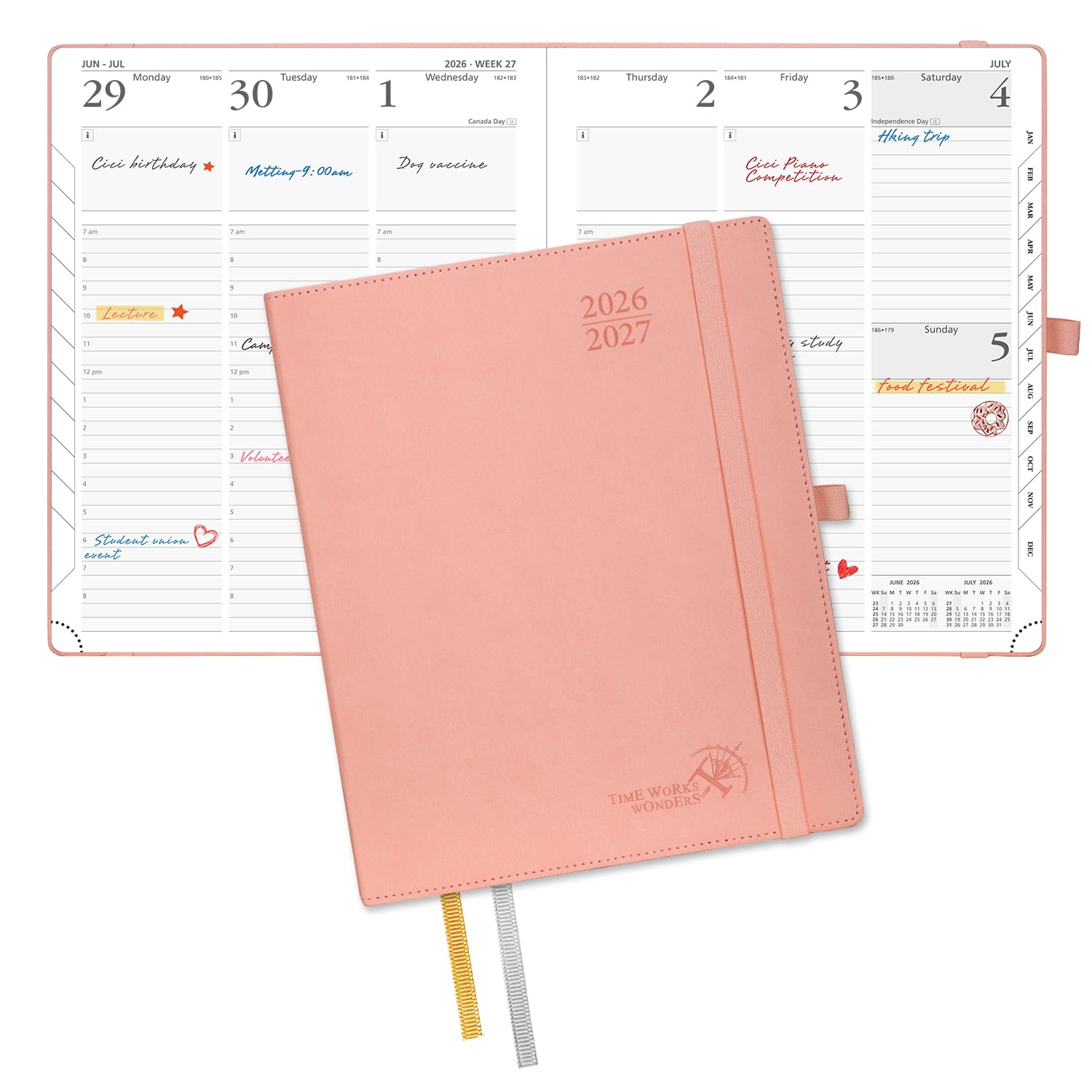 POPRUN Planner 2026-2027, Large-8.5" x 10.5", Academic Weekly Planner