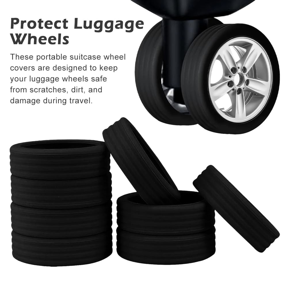 Housses Silicone Pour Roues De Valise 4 Pièces - Protection Anti-rayures Et Réduction Bruit - Universel