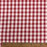 1/5' Red and White Gingham Fabric 4oz/yd² Cotton Blend Width 57 Inch (1 Yard pre Cut)