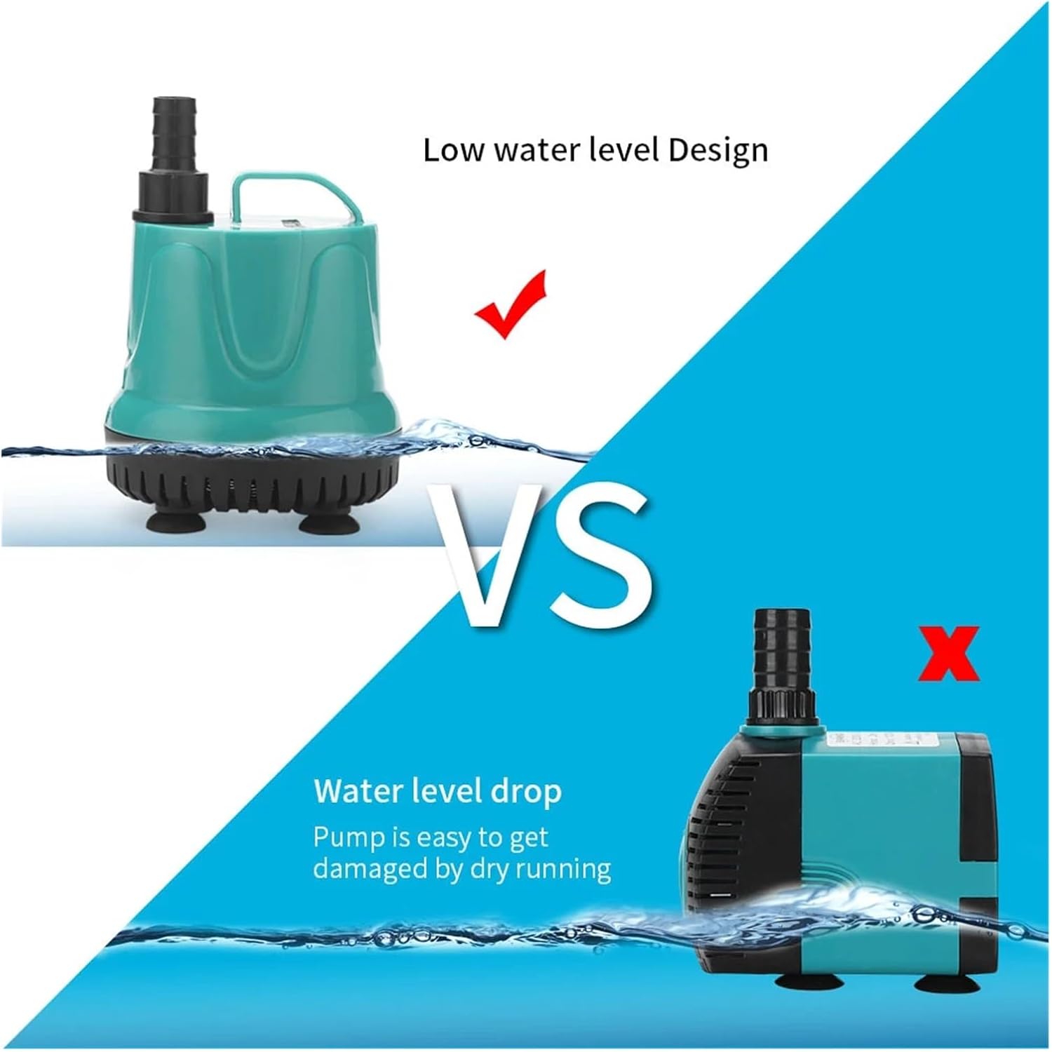 Industrial Water Pressure Diaphragm Pump 18W 25W 40W Quiet Submersible Water Fountain Pump Aquarium Fish Pond Tank Spout Filtration Pumps(EB-A1500 40w)