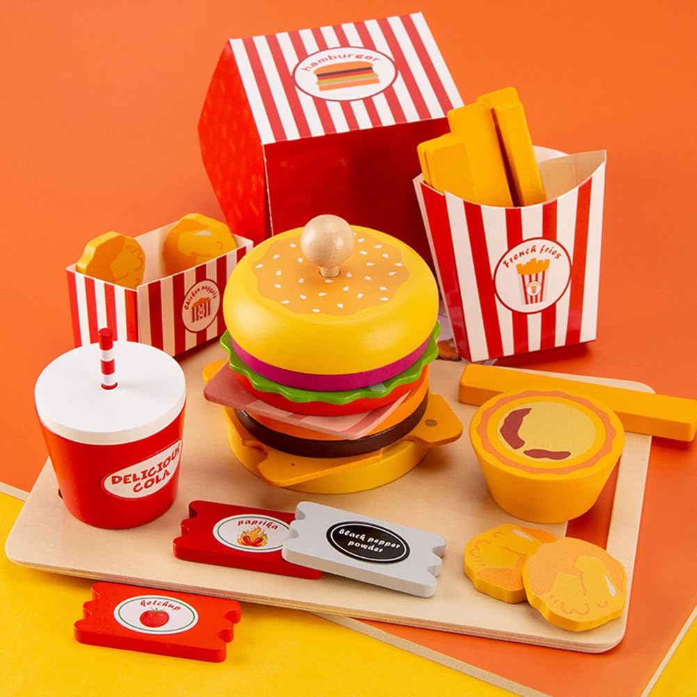 Set Gioco di Finzione Fast Food, Gioco di Ruolo Ristorante Set di Cibo Giocattolo