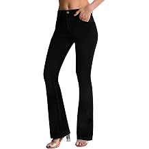 roswear Womens Trendy Stretchy Flare Jeans Mid Rise Bootcut Curvy Denim Pants
