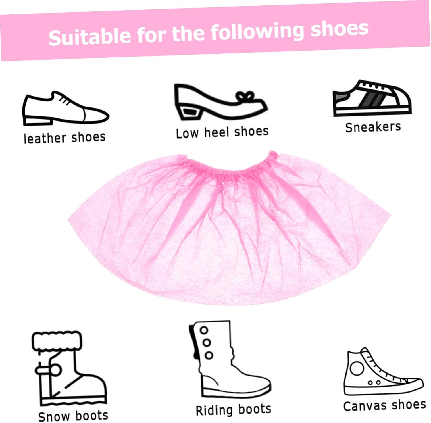 Luxshiny 100Pcs Disposable Waterproof Shoe Covers Breathable Non-Slip Boot Protectors for Home Use Thickened Wear-Resistant Shoe Covers
