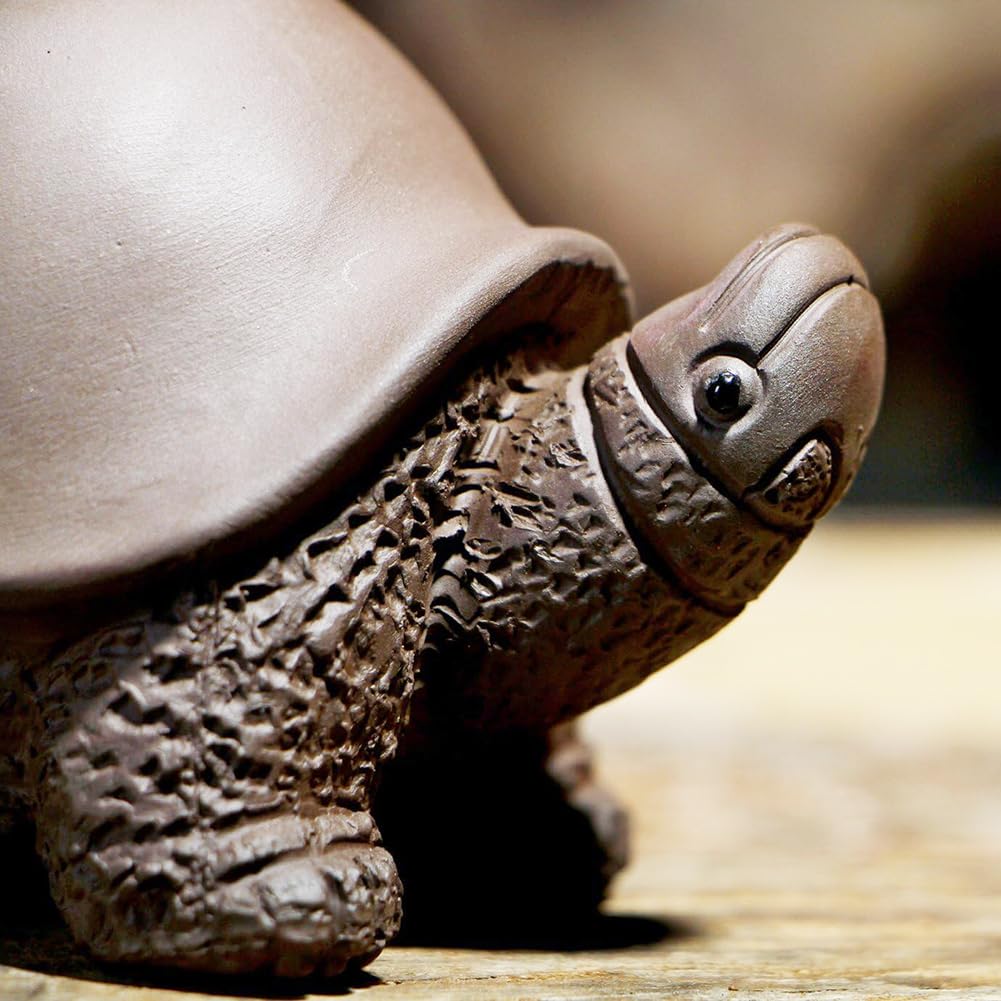 Hoobar Chinese Zisha Tea Pet Water Tea Tray Pet Handmade Chinese Tea Pet Purple Clay Animal Tea Pet for Tea Tray Accessories/Kungfu Tea Tray (Tortoise)