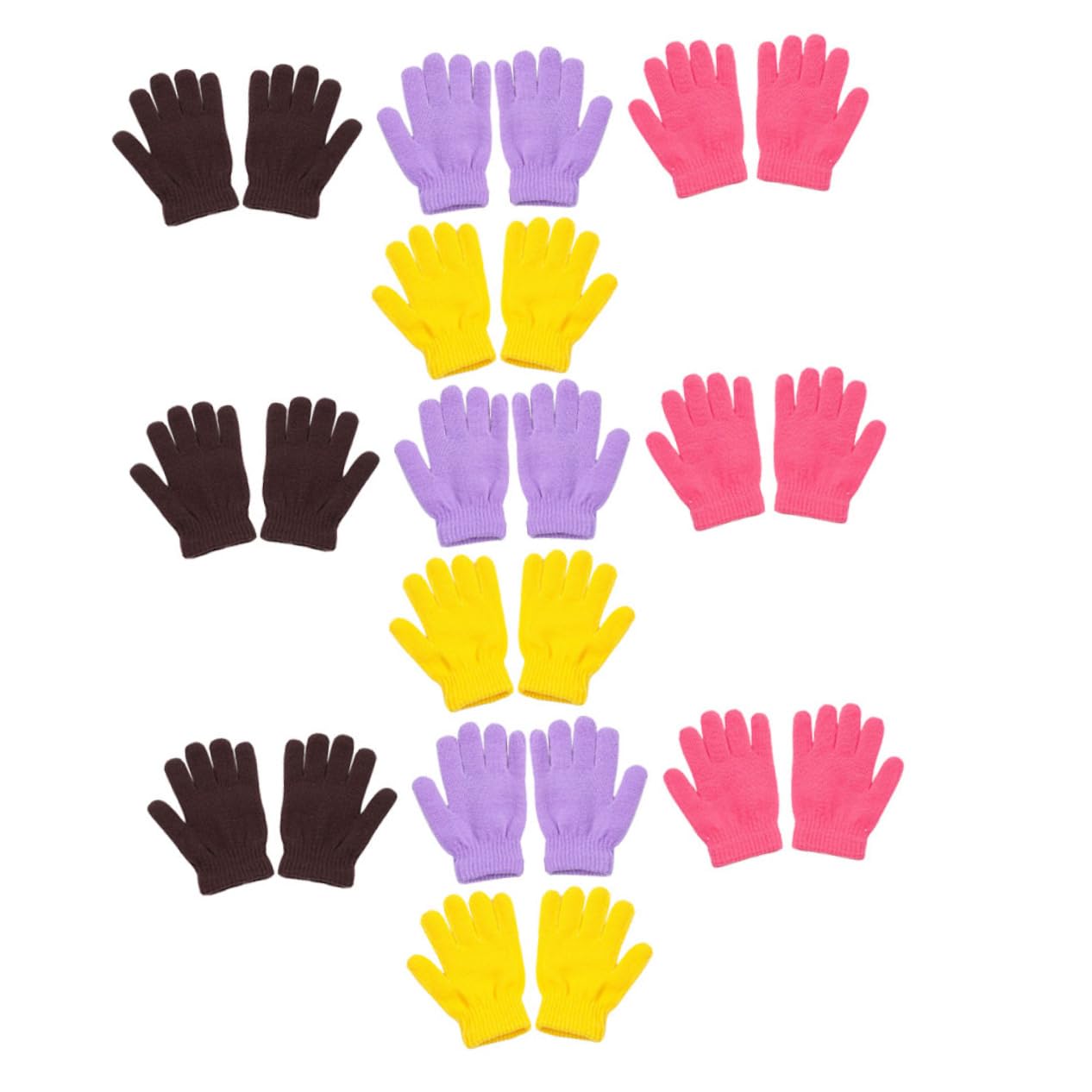 FOMIYES 12 Pairs Boys and Girls Winter Gloves Knitted Fluffy Gloves for Children Thicken Mitten for Outdoor Activities Random