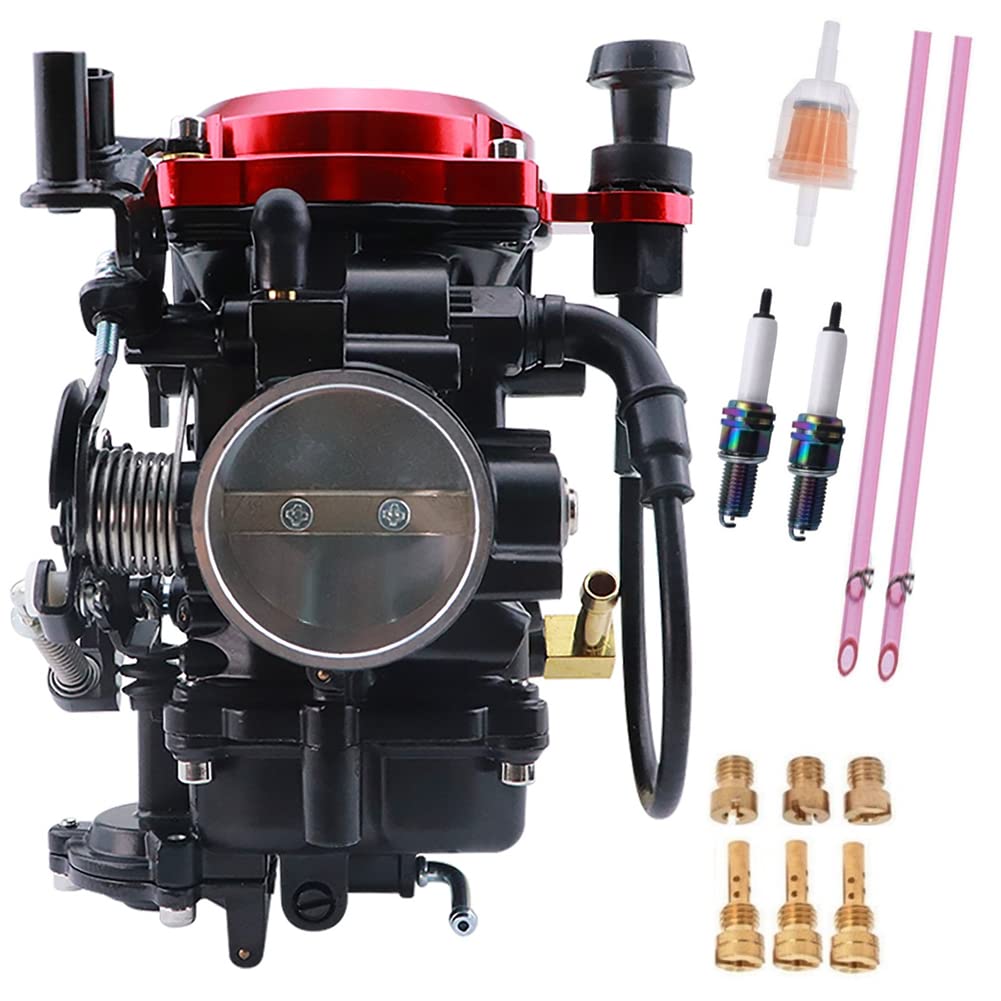 JIK Carburetor for Harley Davidson Road King Twin Cam 40mm CV40 Softail Dyna Sportster XL883 XL1200 Carb Red