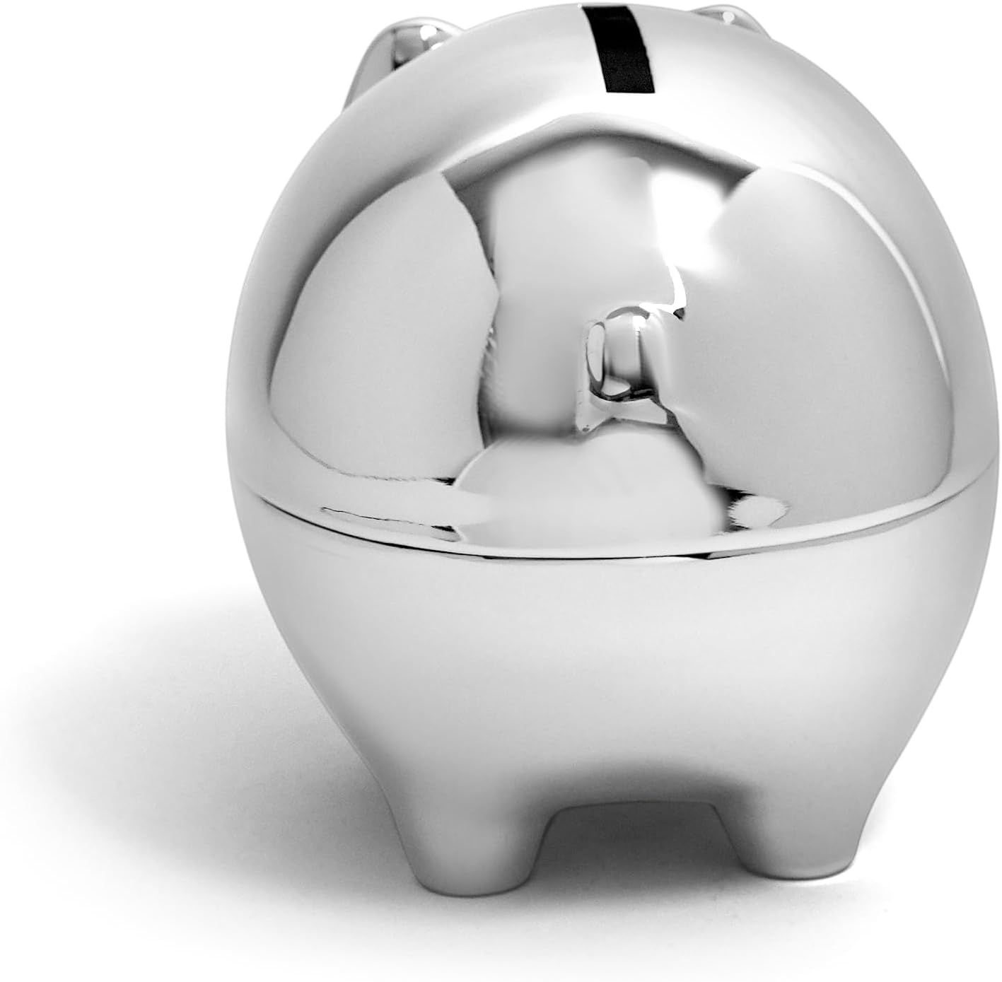 Silver-Plated Piggy Bank – Baby Pig Money Bank for Newborns & Kids, Engravable Gift-Boxed Keepsake for Baby Shower, Birthday, or Nursery Décor