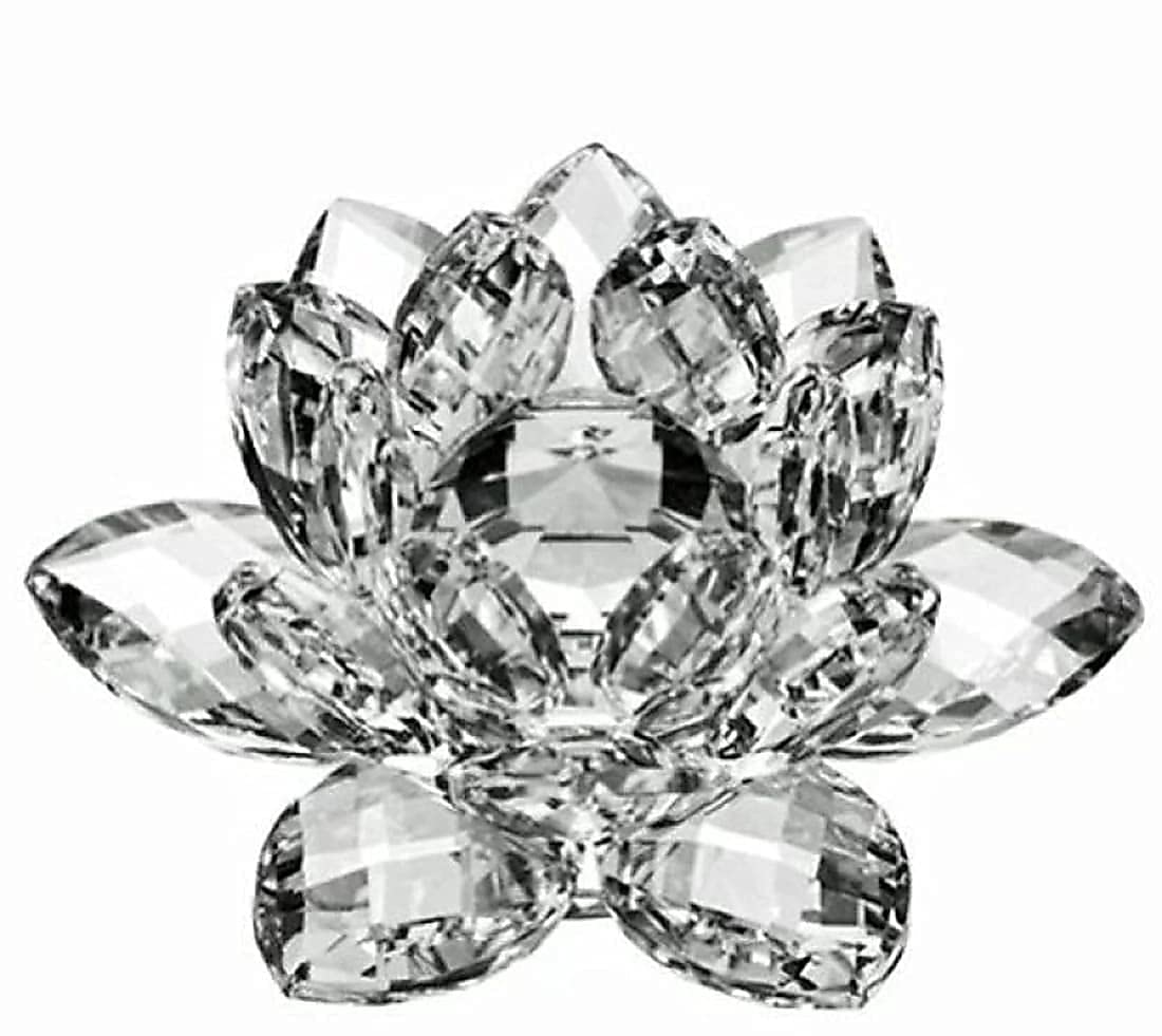 PPJ Lotus Flower, Crystal Lotus For Positive Energy Good Luck Decorative Showpiece (Transparent, 4 Inches)(Decorations)-image-34