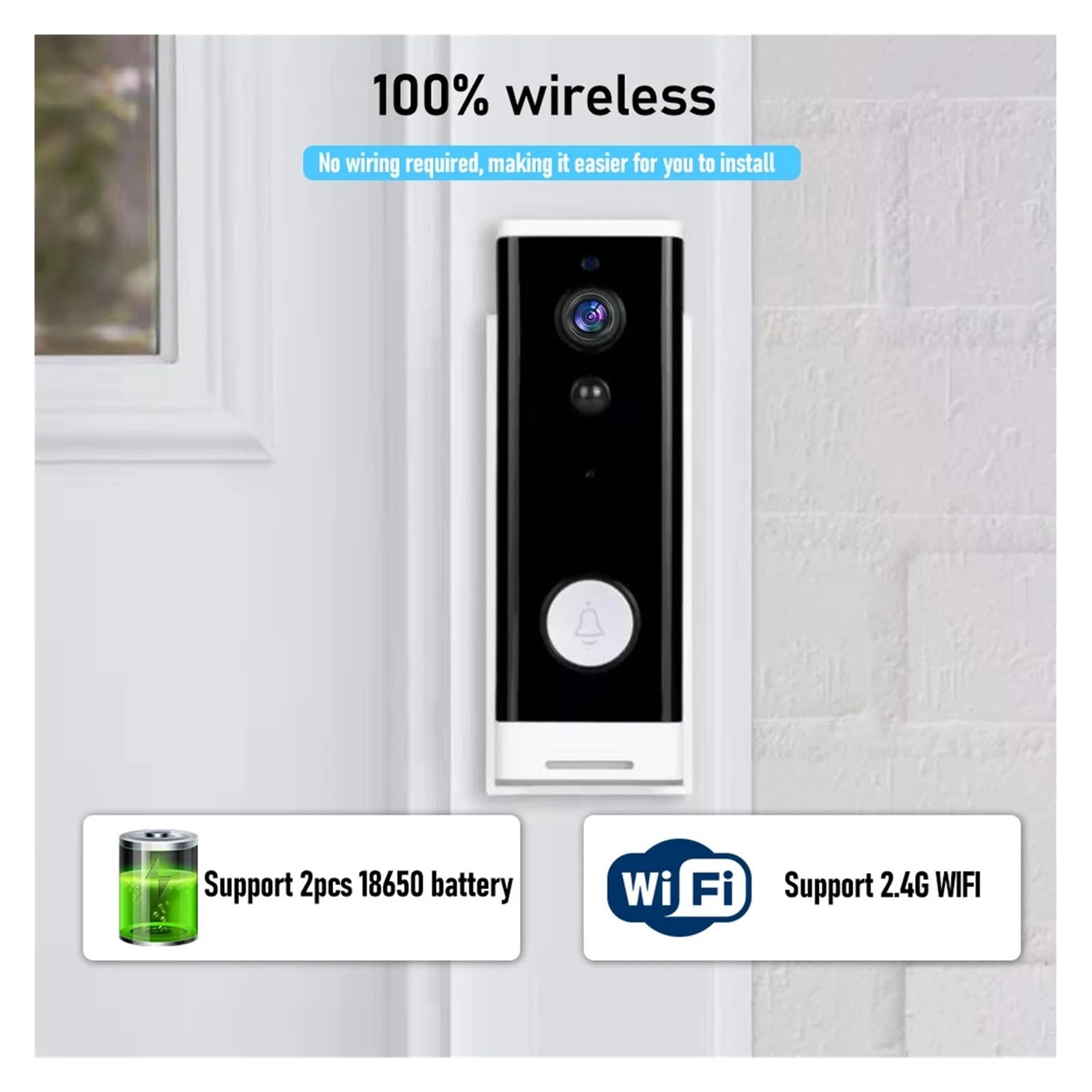 Caméra de Sonnette vidéo sans Fil 1080p