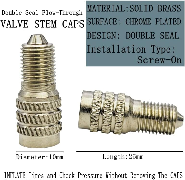 Miniatura 2 de Tapones de vástago de válvula de doble sello de 0.984 in, extensores de vástago de válvula de infladoflujo a través de alta presión, tapas de