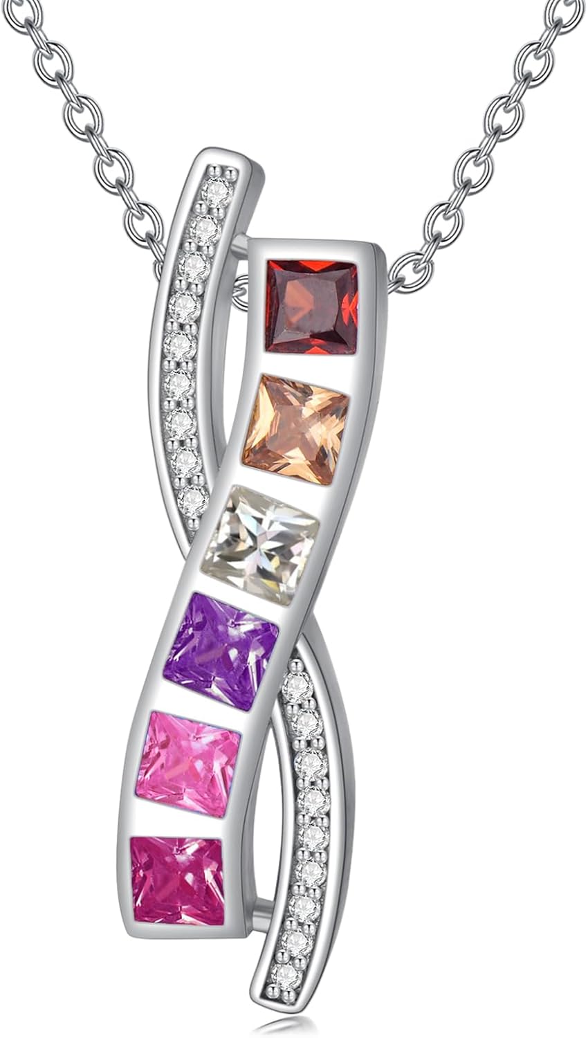 Pride Necklace Gifts for Women Men 925 Sterling Silver Rainbow Pride Pendant LGBT Gay Necklace Jewelry Gifts for Lesbian