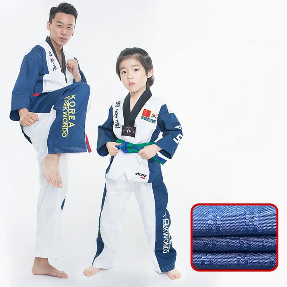 Taekwondo Gi Set DobokTaekwondo Standard Uniform TKD Traje con cinturón