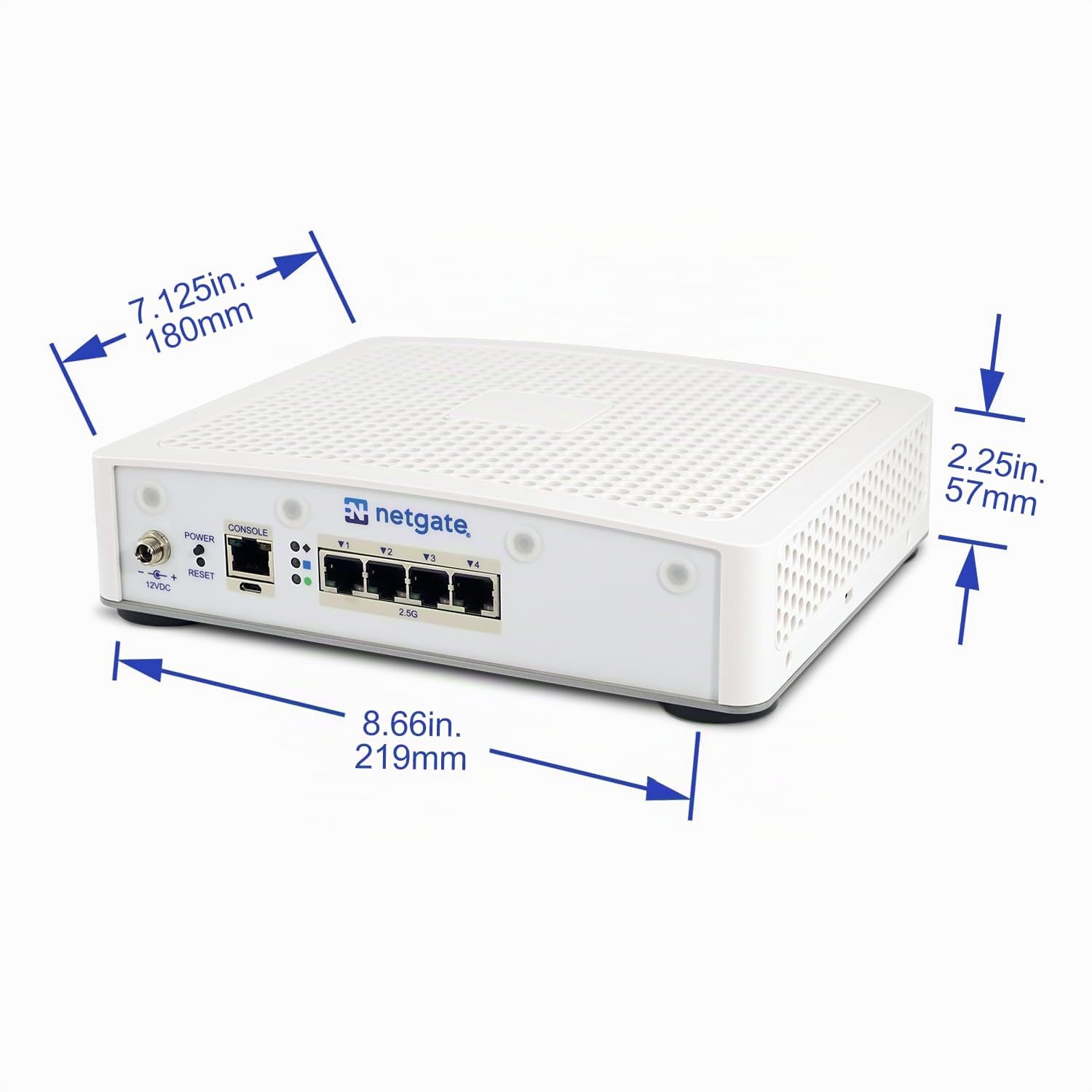 Netgate 4200 Max, Gateway di Sicurezza pfSense+, CPU Intel Atom 4-Core, 4 GB RAM, 128 GB SSD, 4 Porte 2.5 Gbps