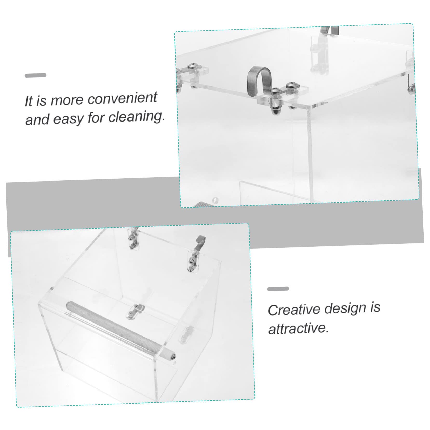 NUOBESTY Mangiatoia Automatica in Plastica per Uccelli Ciotola per Cibo e Acqua Facile da Installare su Gabbia Adatta Pappagalli e Piccoli Volatili Design Trasparente