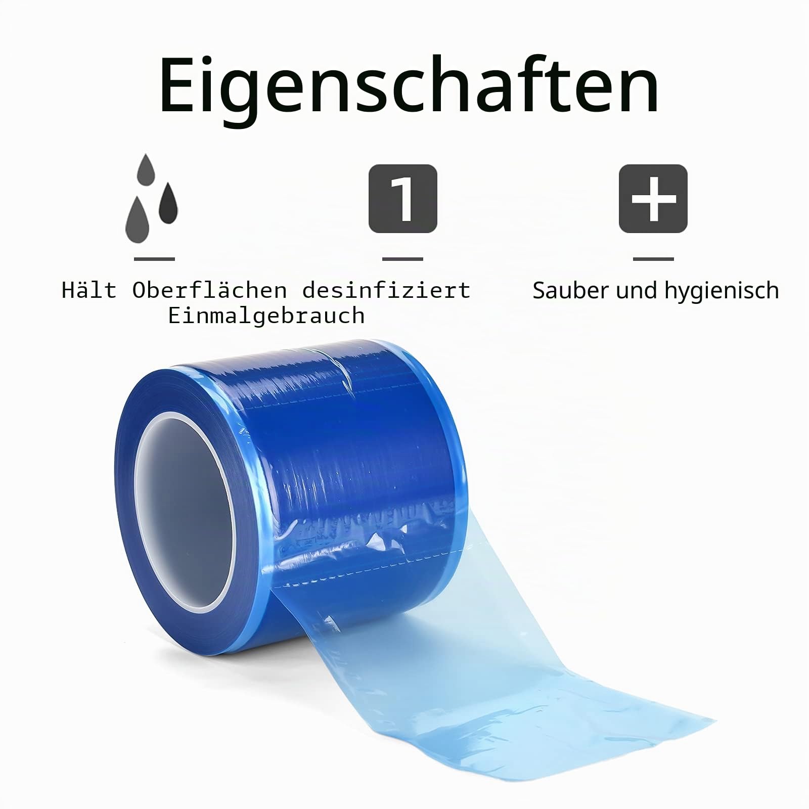 Der Barriere., 1200 Blatt Rolle Klebeband, JimKing Dicke Einweg-Schutzfolie aus Polyethylen, für Dental-Tattoos, Make-up, Mikrobladen, Blau,10 x 14,5 cm