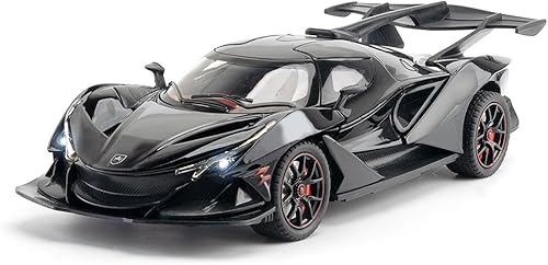 Vehículos coleccionables de aleación negra IE 124 de juguete con luces y sonidos