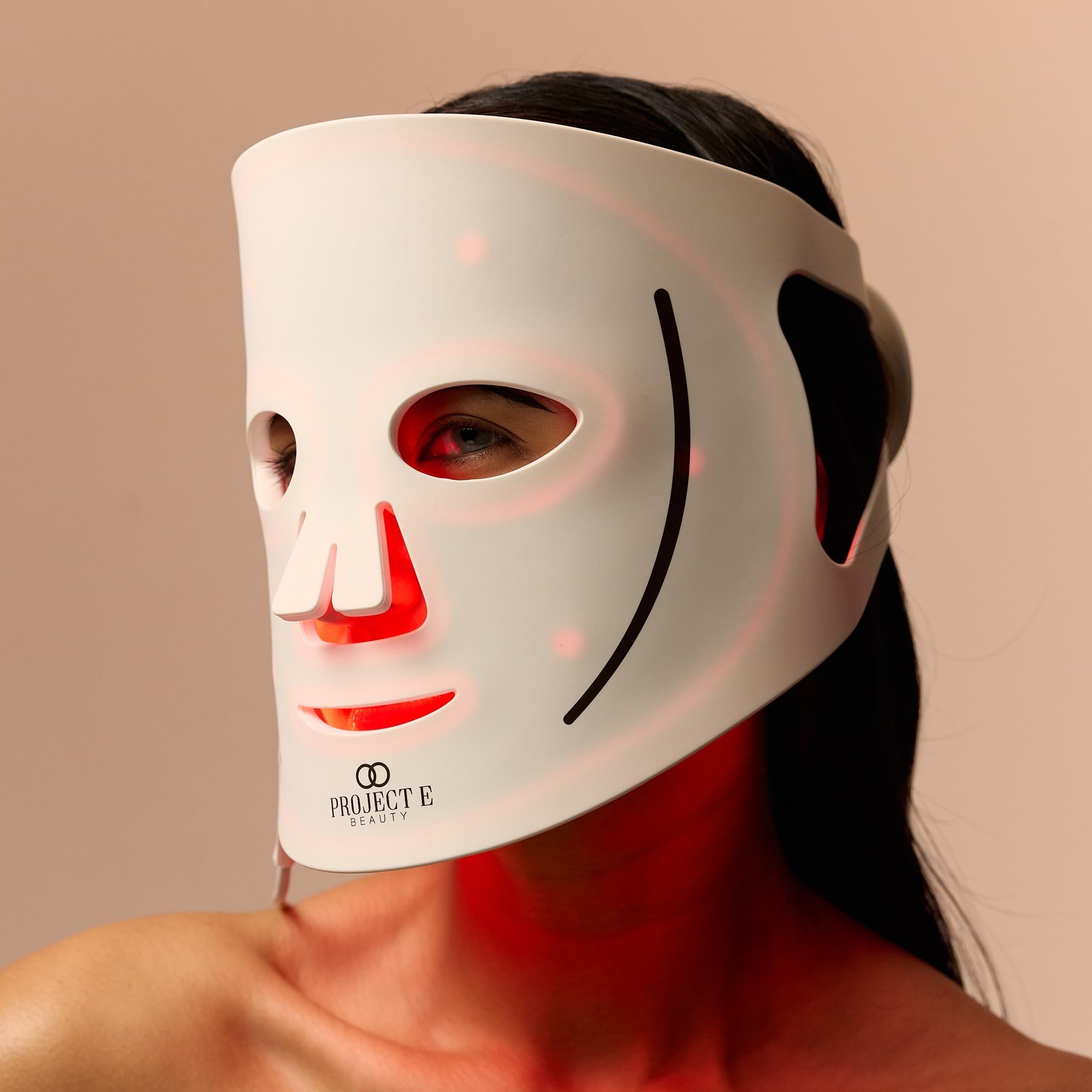 LED Light Therapy Mask by Project E Beauty | Silicone Face Facial Mask | Red Blue Light Skin Rejuvenation Anti-Aging | Remove Reduce Wrinkles Spot Scars Acne | Home Spa Treatment Skincare Device
