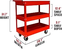 Vista 3 de BIG RED capacidad de 400 libras carro de servicio de 3 estantes, APTC302R