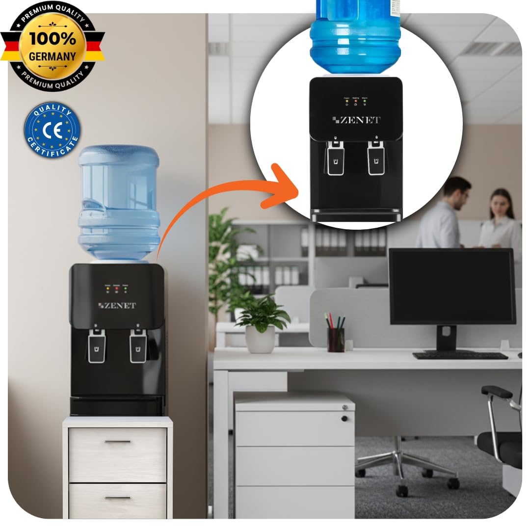 ZENET Distributeur d’Eau, Fontaine à Eau Chaude et Froide (Noir)