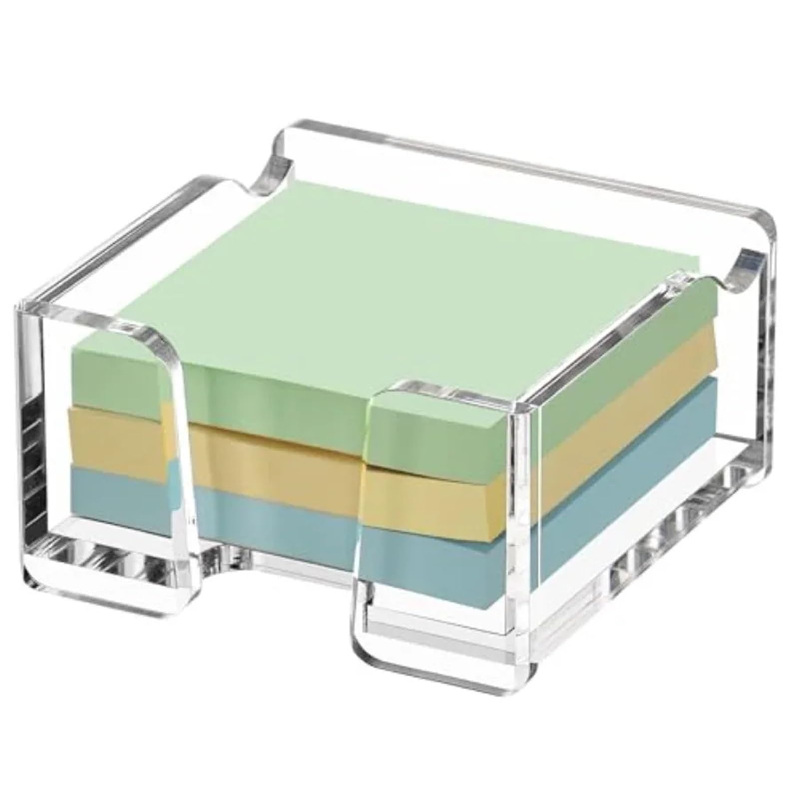 Organiseur de bureau pour notes adhésives en acrylique pour bloc-notes Post-it Organiseur de bureau pour économiser de l'espace