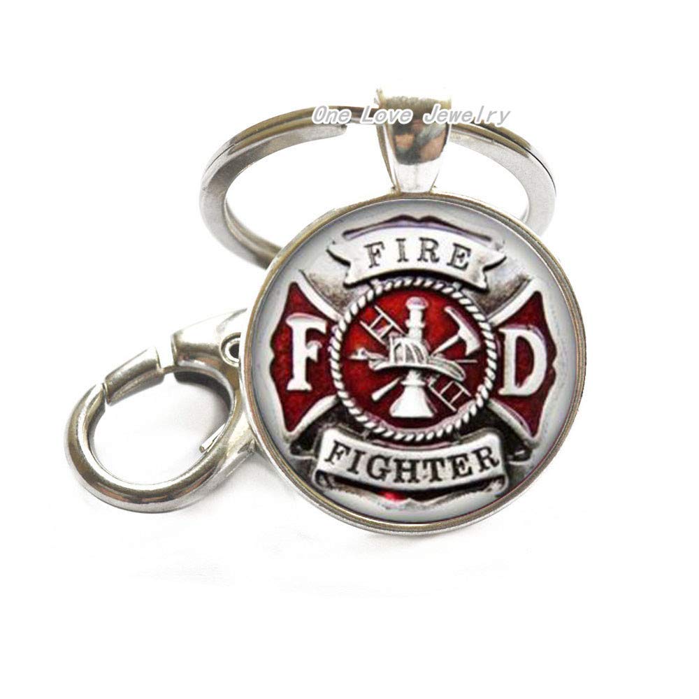 Ni36uo0qitian0ozaap Fire Fighter Keychain,Fire Dept Key Ring,Firefighter,Fireman Gift,Gift for Coworker,for him,Art Gifts,for Her,TAP338