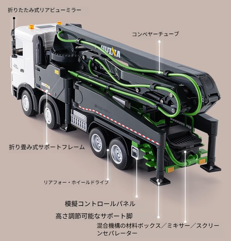 Amazon.co.jp: ラジコンコンクリートポンプ トラック 建設車両おもちゃ