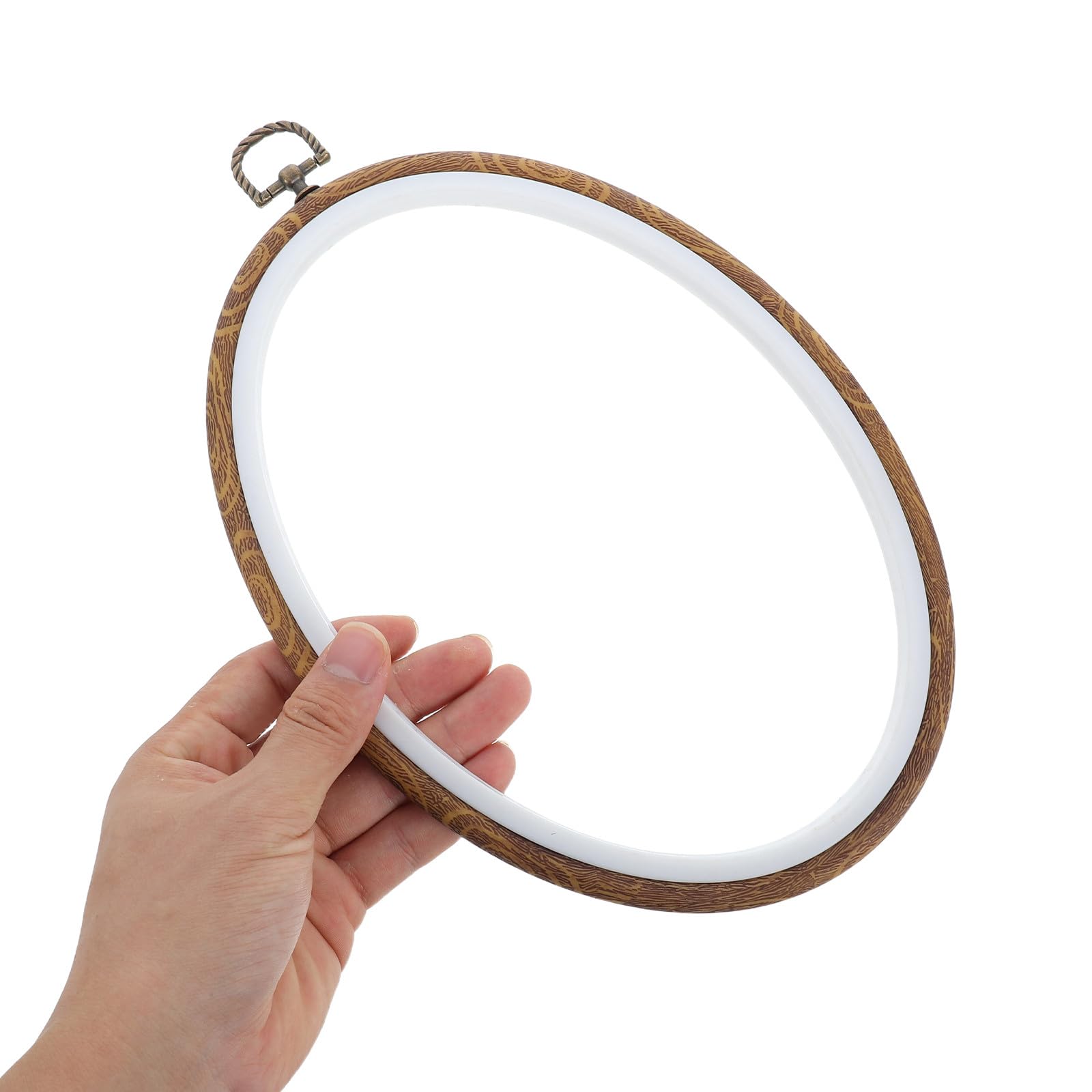 LOLIPPYY 4 Aros Elípticos de Plástico para Bordado Diy, Círculo para Punto de Cruz, Decoración de Pared y Exhibición de Bordado, Ideales para Principiantes