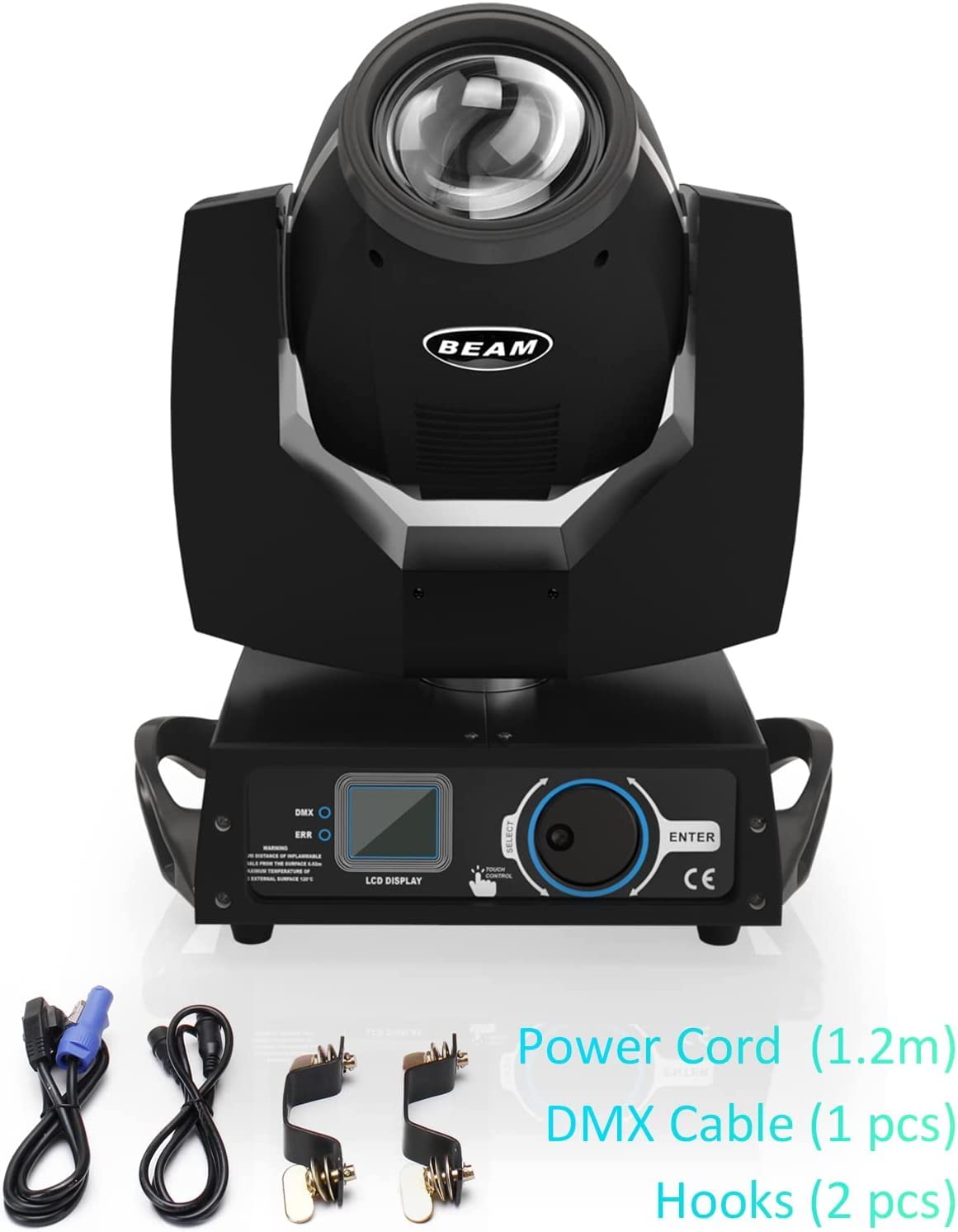 7R 230W Beam Moving Head DMX 17 Gobos RGBW LED illuminazione palcoscenico 14 colori DJ luci 16ch 8 prismi faro DMX512 controllo per matrimonio Natale Halloween Carnevale Party (nero-2)