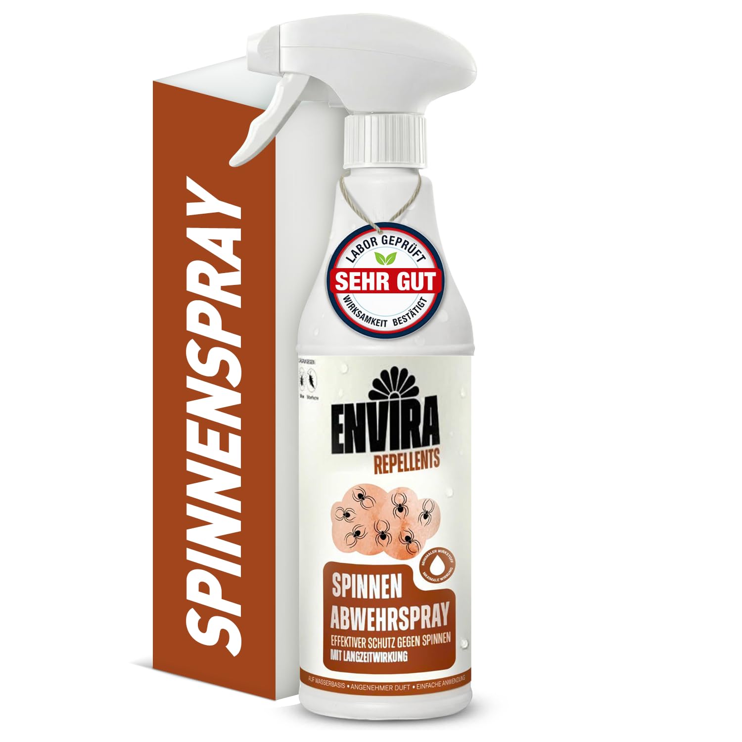 Envira Spinnenspray 500 ml - Hochwirksame Spinnenabwehr - Anti Spinnenspray mit Langzeitwirkung - Spinnen Abwehrspray - Mittel gegen Spinnen - Spray mit dezentem Zitrusduft, geruchsarm