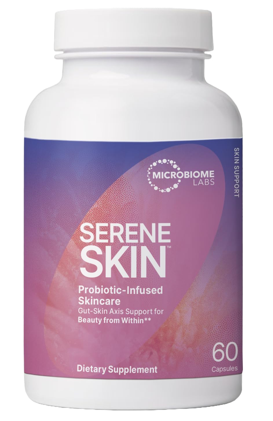 Microbiome Labs Serene Skin - Bacillus Clausii + Bacillus Coagulans Probiotic Skincare Supplement - Supports Radiant Complexion and Healthy Gut Microbiome (30 Capsules)
