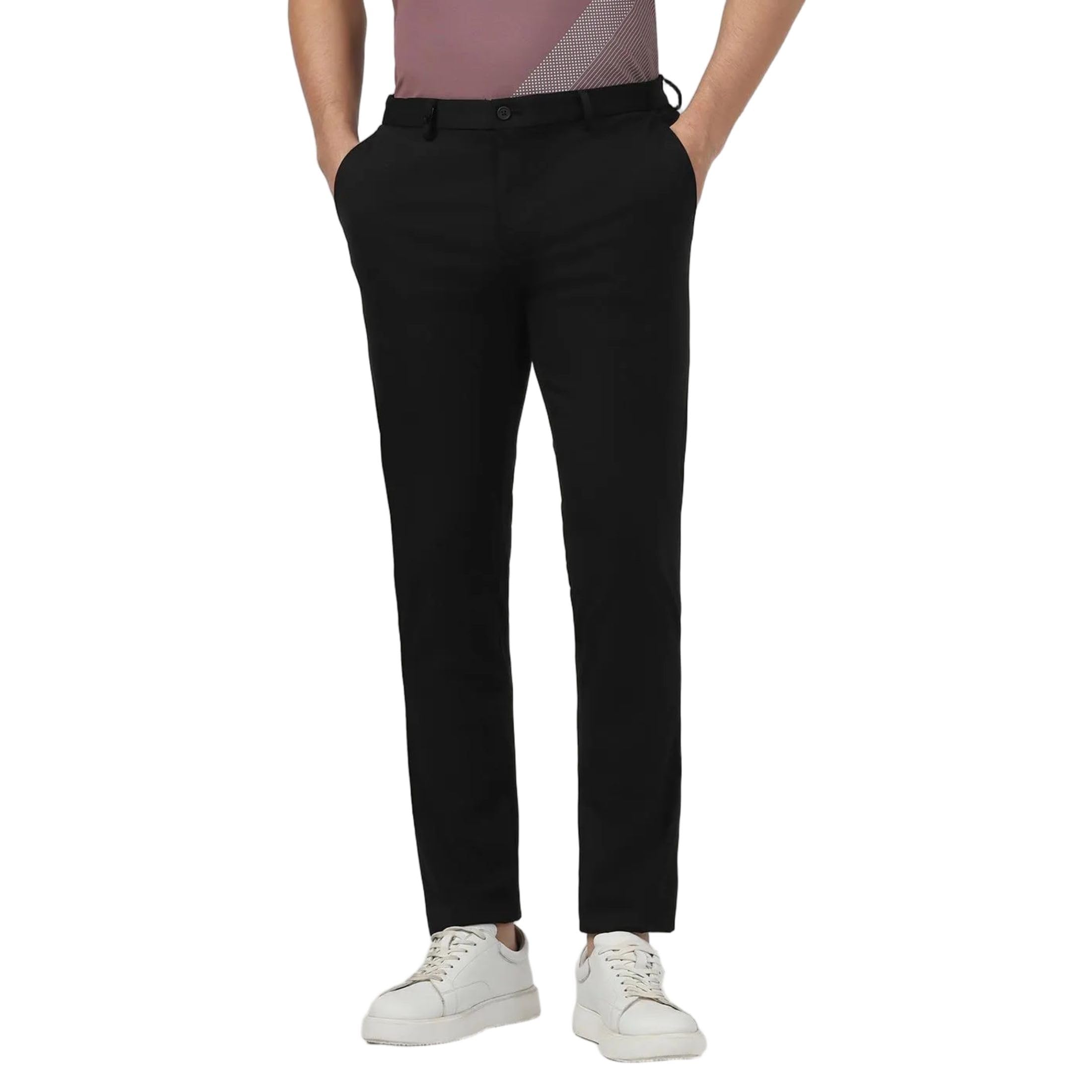 Men's Solid Slim-Fit Trousers |Office Wear & Casual Wear-image-42