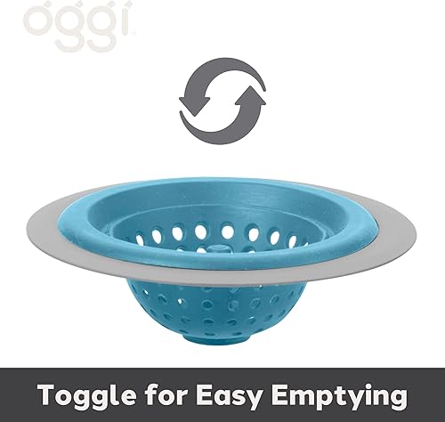 Miniatura 6 de OGGI Tapón de fregadero de silicona y metal, gran tapón para fregadero de cocina, tapón de drenaje de silicona, tapón de fregadero, borde de metal