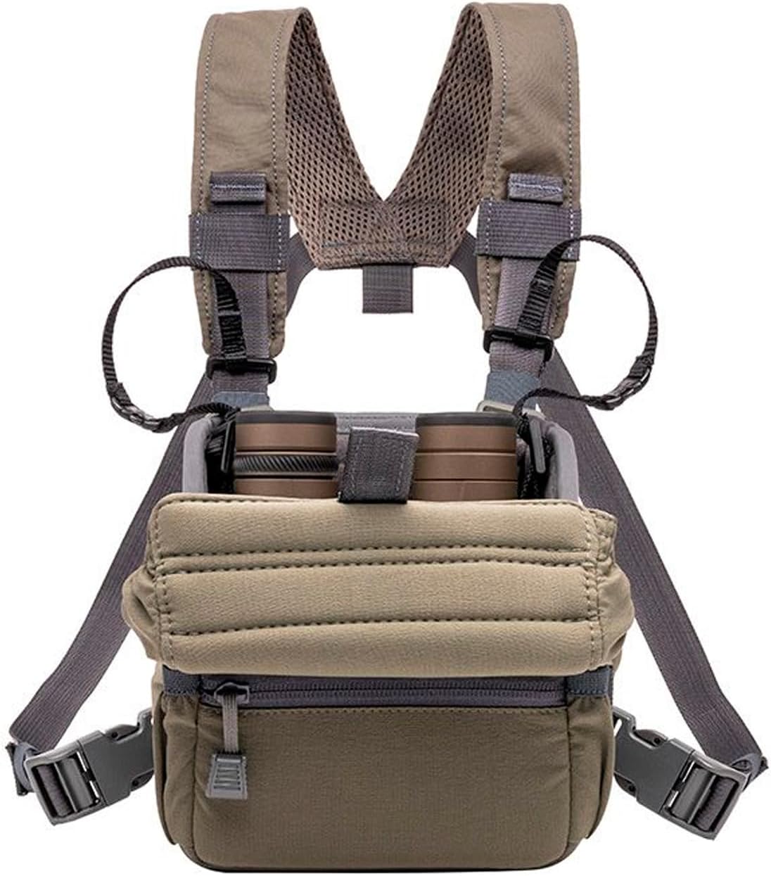 Sig Sauer Zulu Binocular Harness - Medium 7.8" Internal Height Non-Magnetic Enclosed Quick-Access Tensioned Closure Hunting Binocular Protective Carry Case, Range Green (SOZBH102)