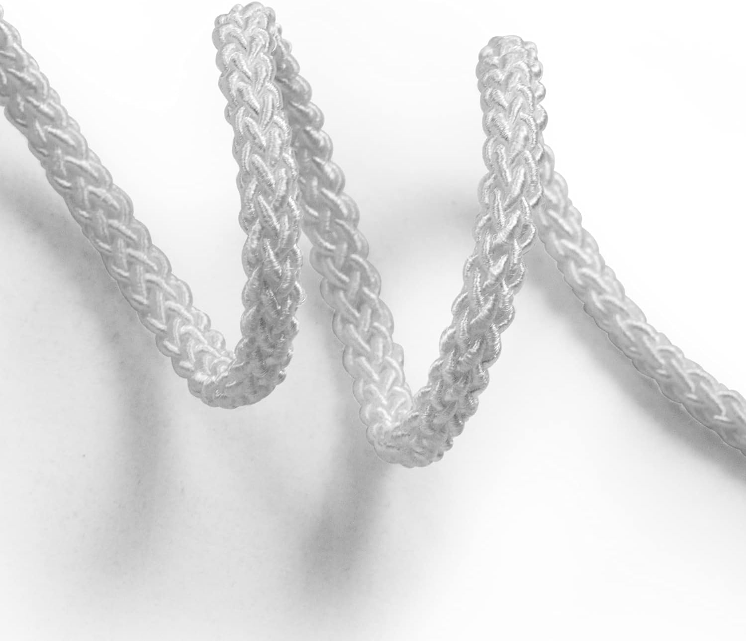 Trims by the Yard 20 Yards of Sophia 1/4" (6mm) Braided Cord Trim, White 20 Yard Cut