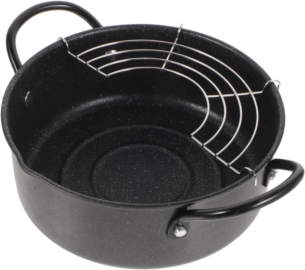 LABRIMP 1set Japanese Style Deep Fryer Pot Oil Drainer Rack Frying Pot for and Fried Foods Suitable for Stove Types Pouring Design Household Cooking Essential
