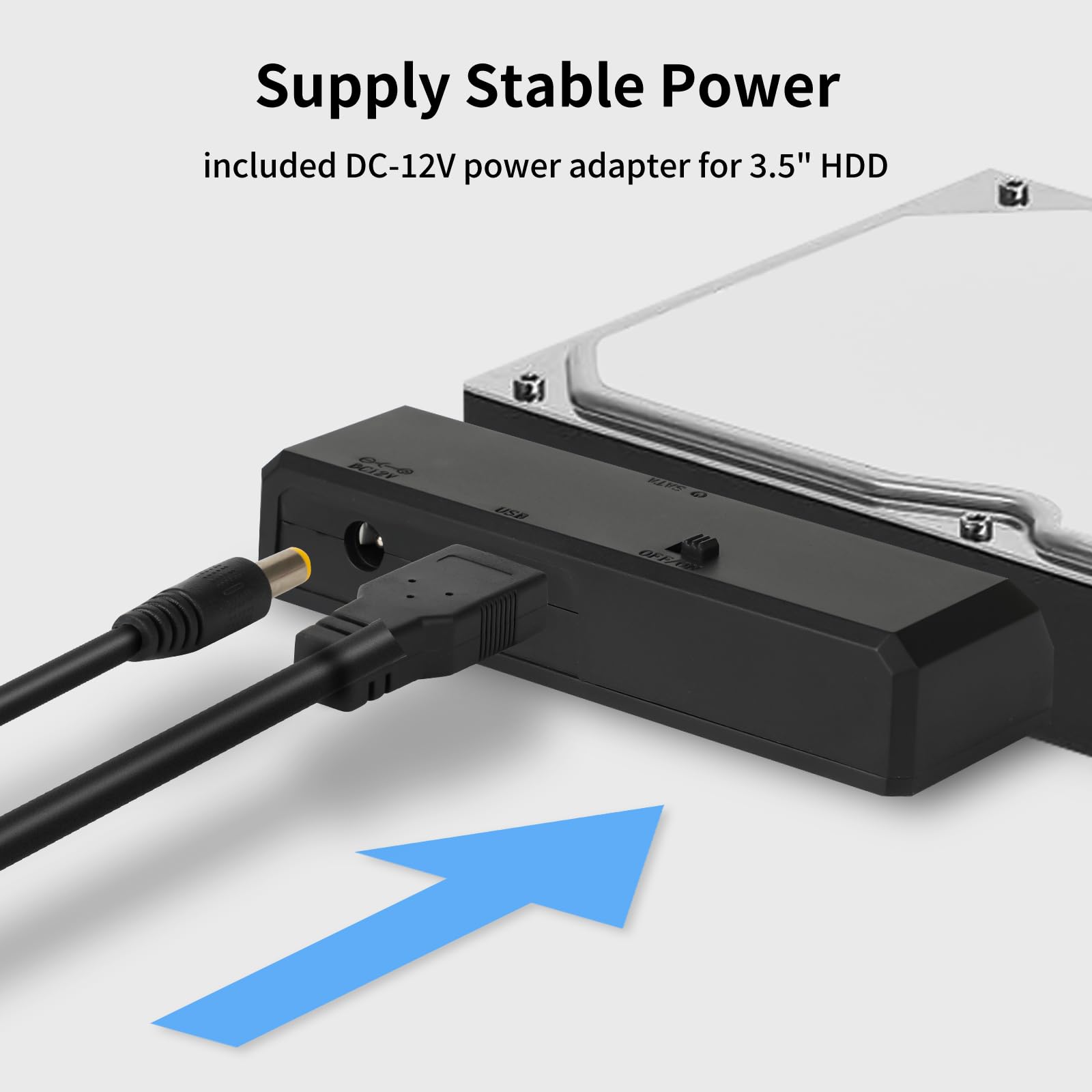 Adapter SATA na USB do dysku twardego HDD/SSD 2,5 cala, napęd optyczny, z adapterem 12 V, adapter SATA na USB 2 w 1