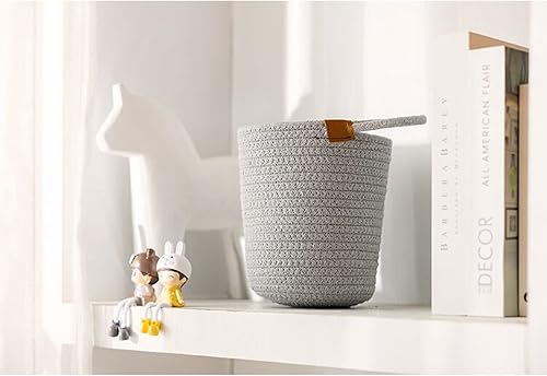 Miniatura 4 de Cesta de almacenamiento pequeña, canasta tejida de cuerda de algodón natural para organizar una bonita canasta para decoración del hogar, cesta de